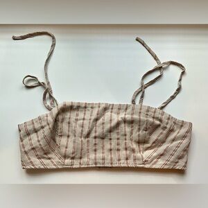 Topshop Striped Tie Strap Crop Top | US 4